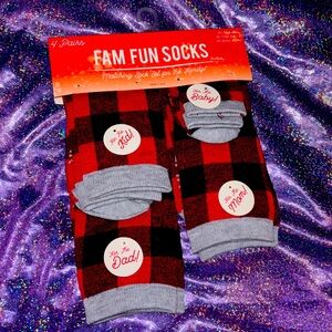 FAMILY FUN SET OF BUFFALO PLAID SOCKS 4 PAIR